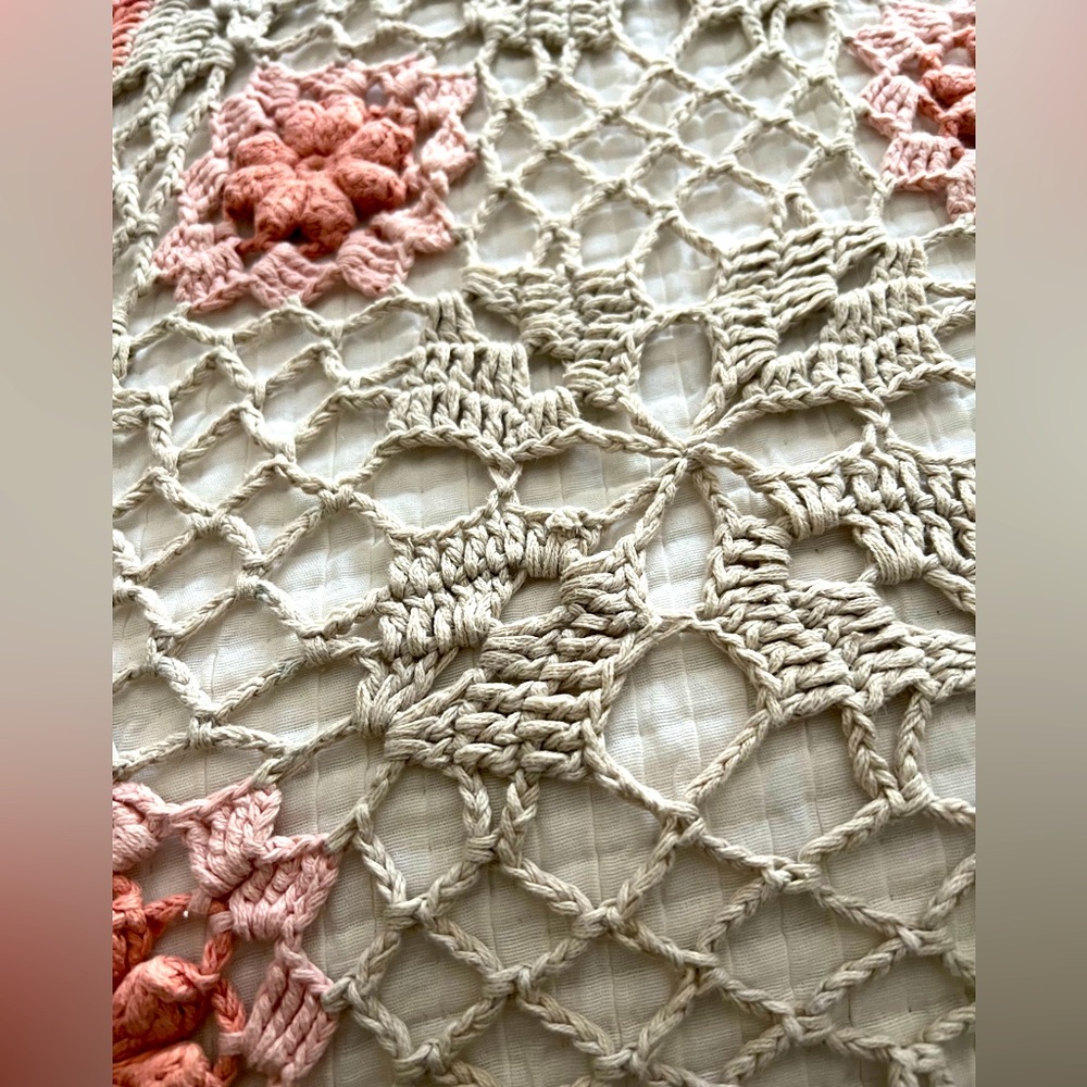 Vintage handcrafted crochet blanket/throw